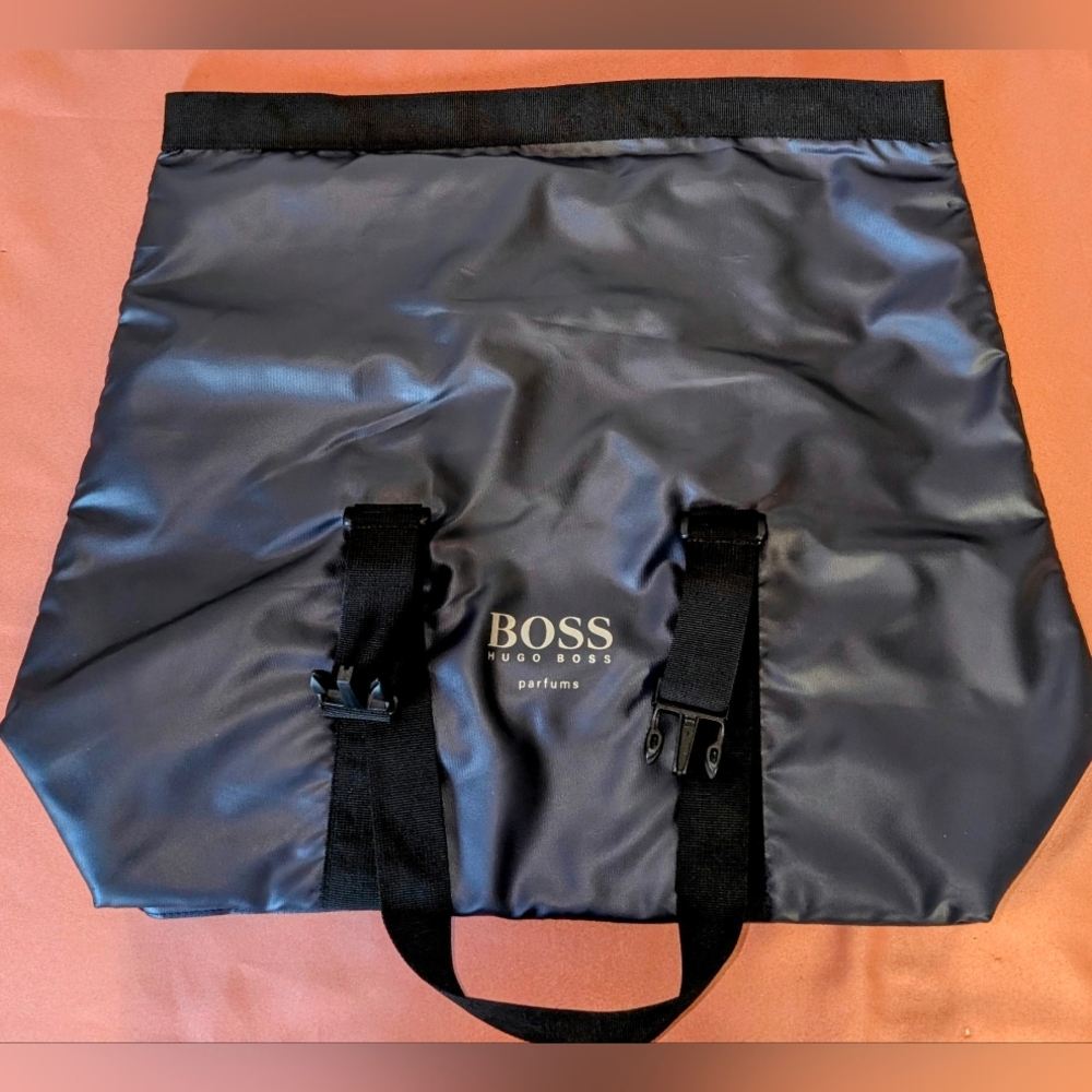 Hugo Boss Parfum Dark Navy Blue Duffel Tote Travel Bag